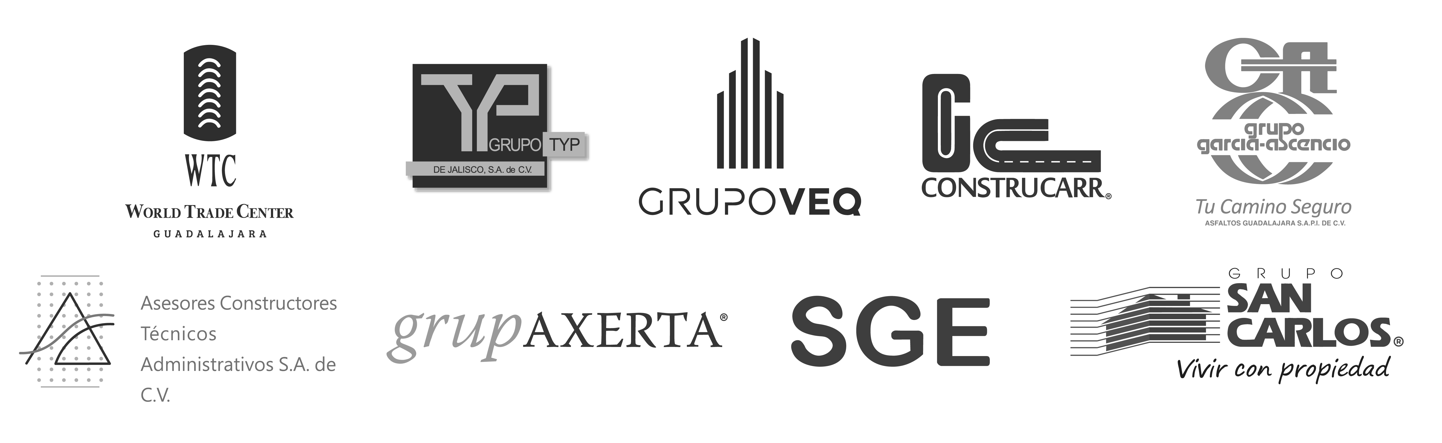 Logotipos de empresas pertenecientes a la industria inmobiliaria y de construcción representados como historias de éxito en Guardia Consultores