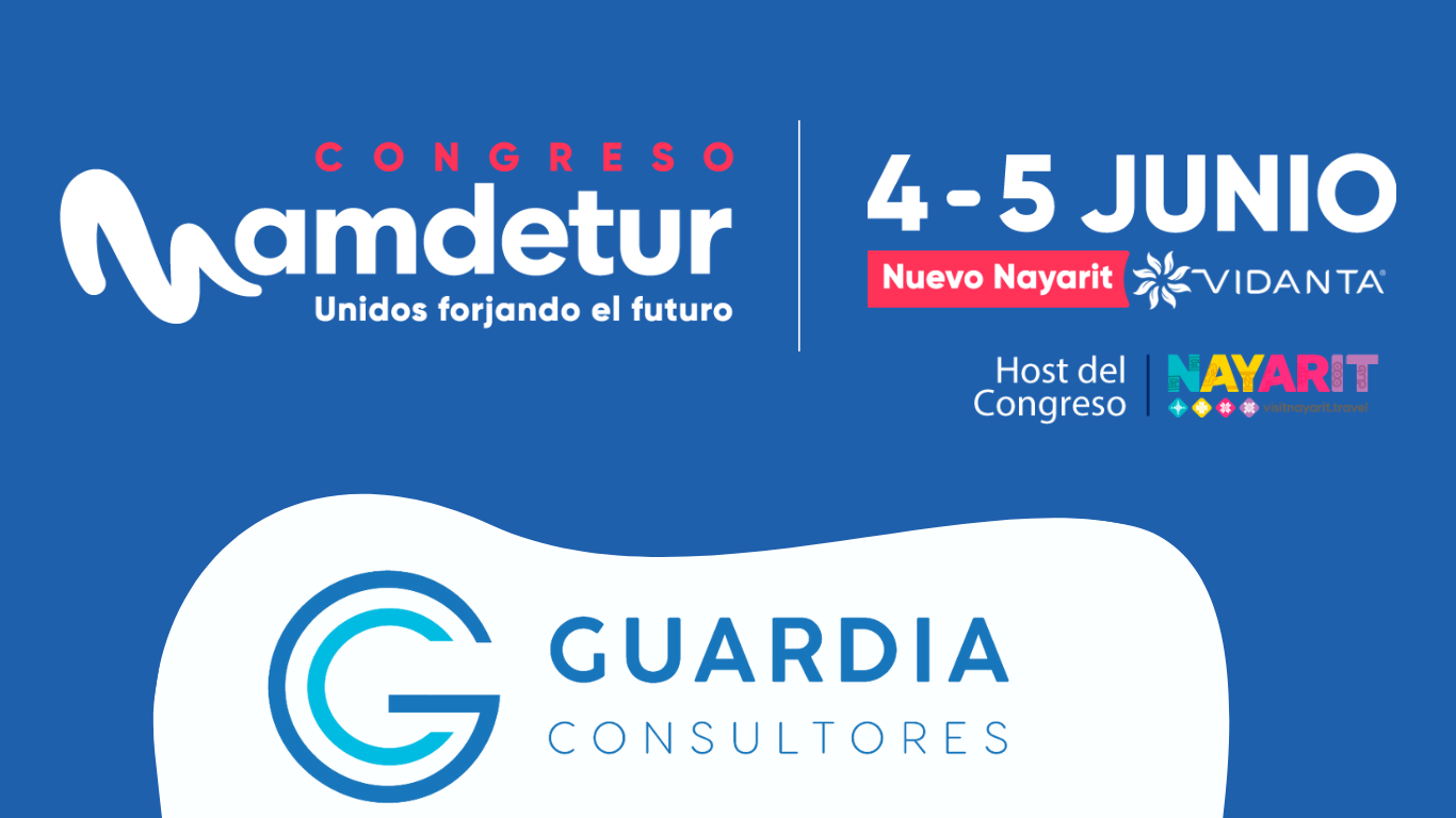 flyer promocional de la asistencia de Guardia Consultores al congreso AMDETUR 2024