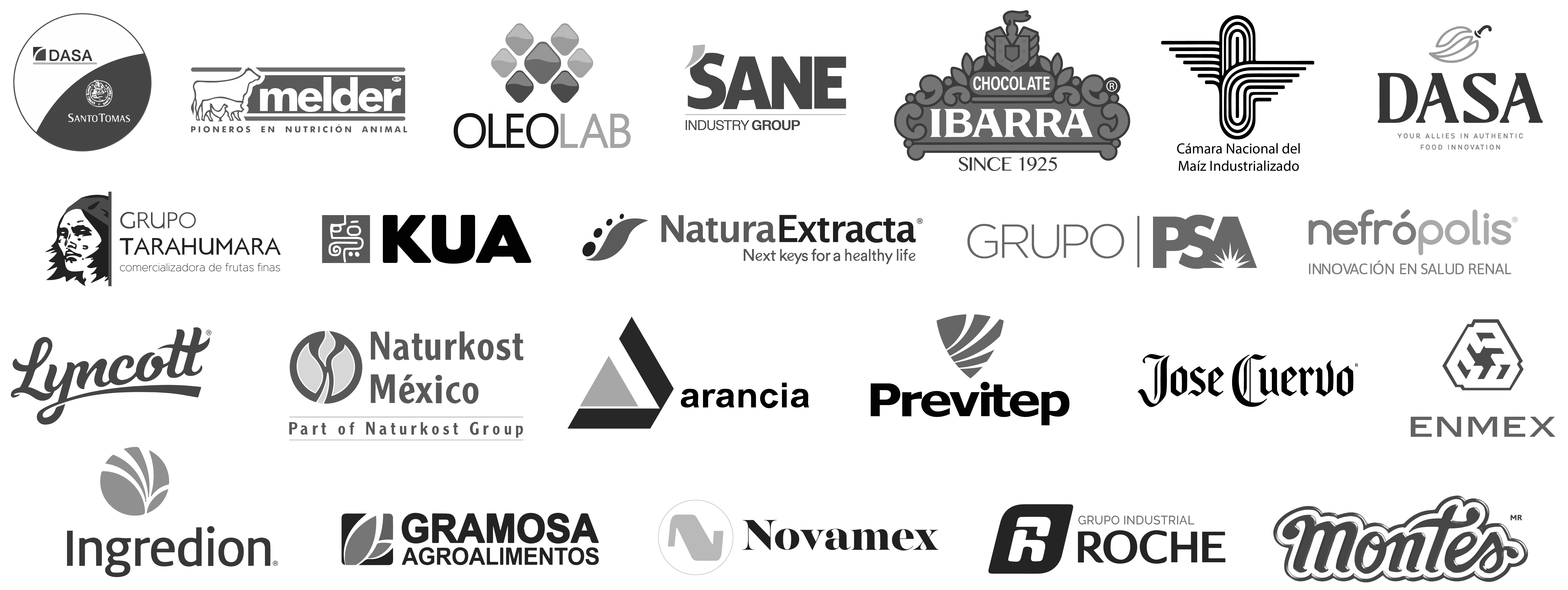 Logos de las empresas pertenecientes a la industria de alimentos y bebidas que hemos asesorado, actualizado